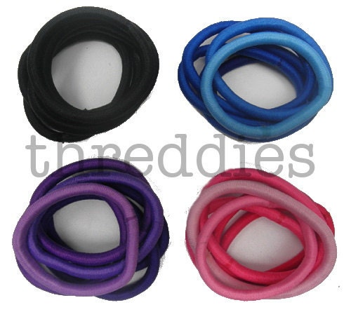 50 thick elastic ponytail holders - pick your assortment // no metal // snag free