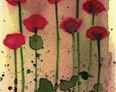 Buy 2 Get 1 FREE -- Watercolor Painting: Watercolor Flowers -- Mini Art Print -- Bubblegum Flowers -- Pink Flowers -- ACEO Print