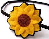 Sale: Sunflower, felt flower headband