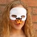 Felt Barn Owl Mask, white, light brown, woodland