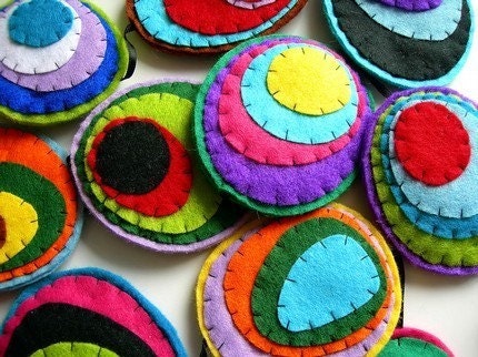 CUSTOM Abstract Felt Mobile, rainbow, geometric, circles