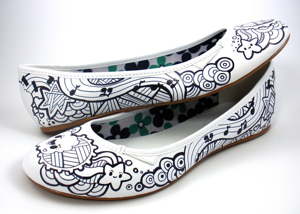 Music Black n White Shoes Women's 7US 4.5UK 37.5EUR 5.5AUS
