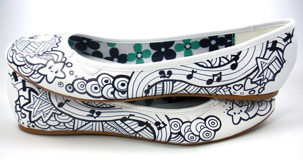 Music Black n White Shoes Women's 7US 4.5UK 37.5EUR 5.5AUS