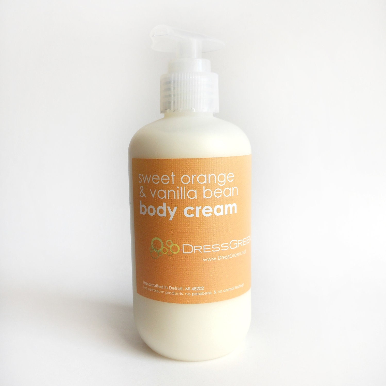 Sweet Orange & Vanilla Bean Body Cream with Organic Aloe Leaf Juice and Shea Butter 8oz