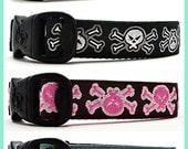 Designer Handmade Skull Pattern Ribbon Dog Collar New and Unique