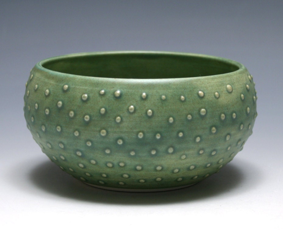 Small Green Bowl with Raised Dots