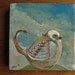 whimsical acrylic painting of little bird