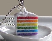 Rainbow Cake Necklace - Food Jewelry