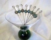 Set of 8 Appetizer Picks with Vintage Looking Beads