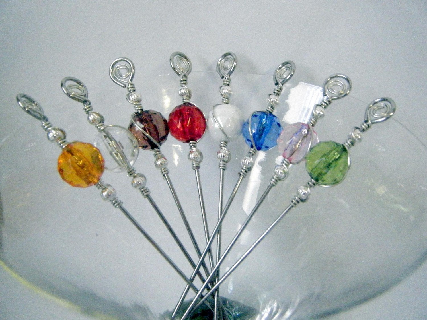 Stainless Steel Appetizer Picks - Schnazzy Rainbow Disco Balls