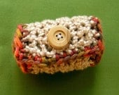 crocheted large Oatmeal Bamboo Scarflette - Headband