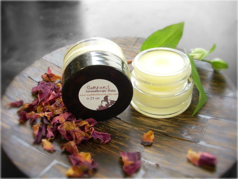Comfort Aromatherapy Balm 0.25 oz Handcrafted for Theraputic Aromatherapy - Rose, Marjoram and Frankincense
