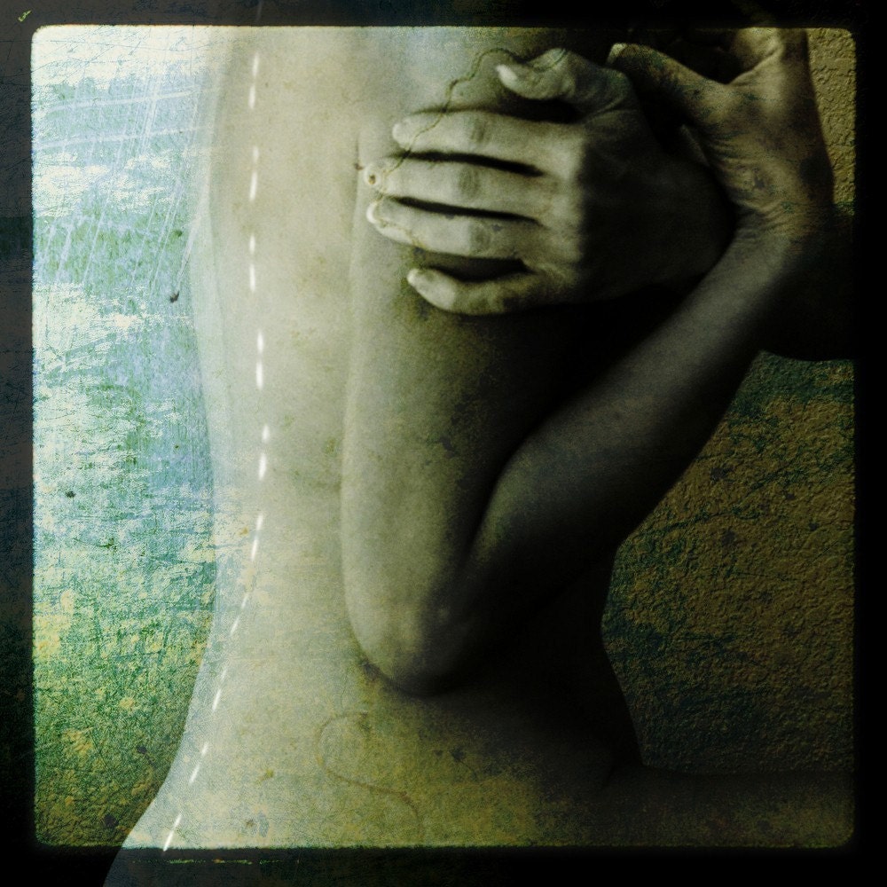 body photography - female fine art nude photography, woman photograph - arms body hand spine back
