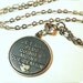 Vintage Crystal Rhinestone & French Charm Necklace - Antiqued Silver, Retro Tooled Je T'aime Pendant