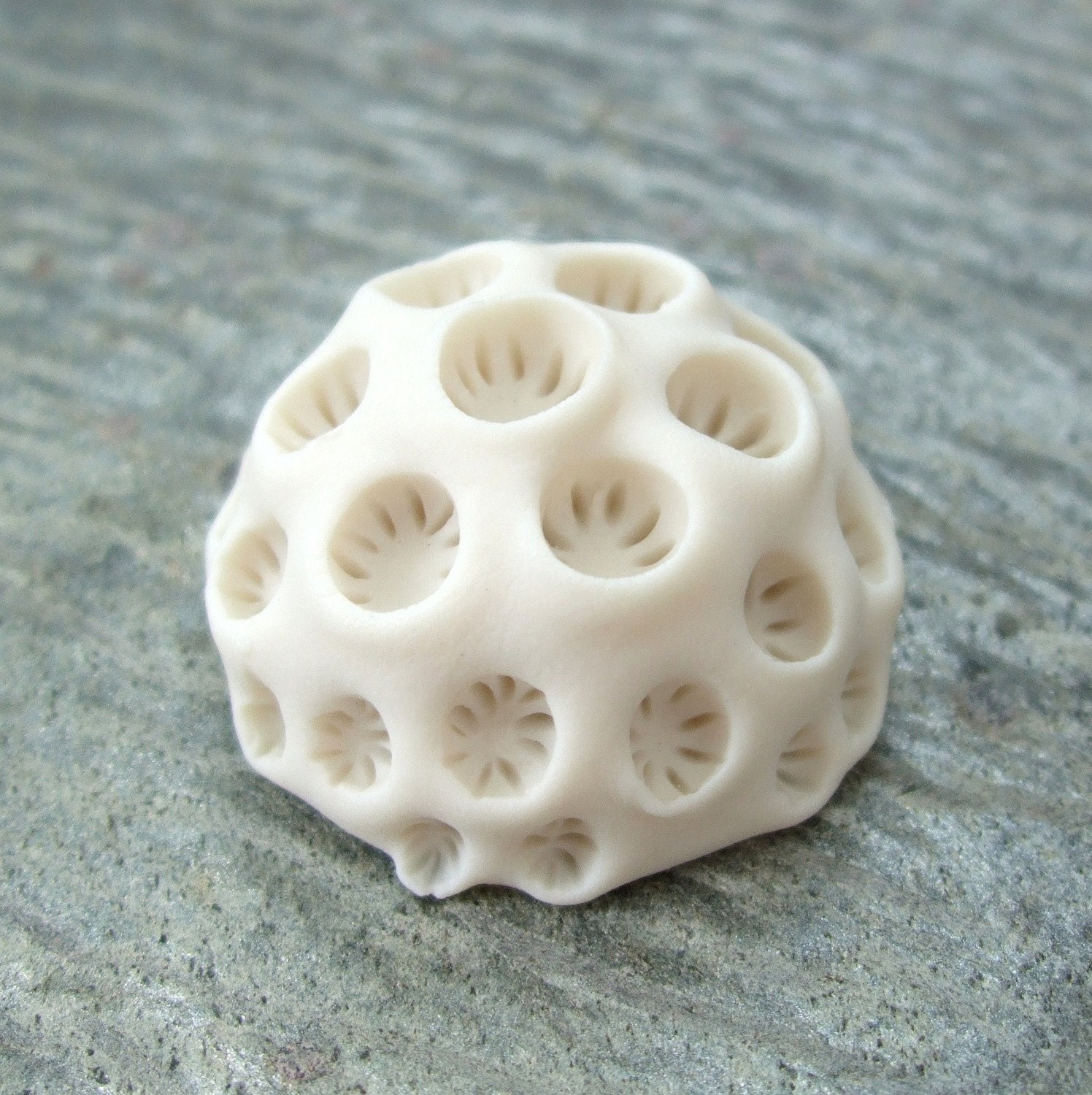 CLEARANCE - Porcelain Flatback - Large White Coral
