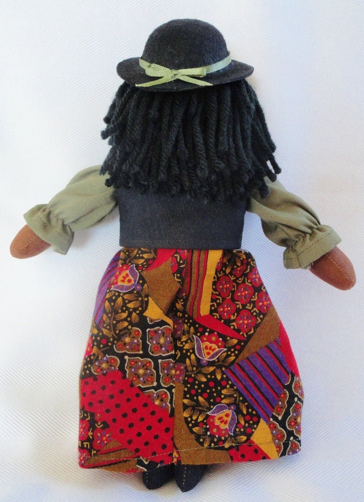 Pretty African American Doll - Cloth Doll by Joelle's Dolls