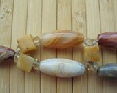 Southwestern Crazy lace agate and citrine double stranded bracelet gecko toggle clasp