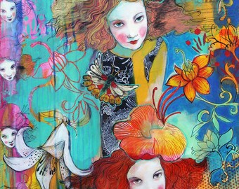Recurring Dream- Original mixed media painting by Maria Pace-Wynters