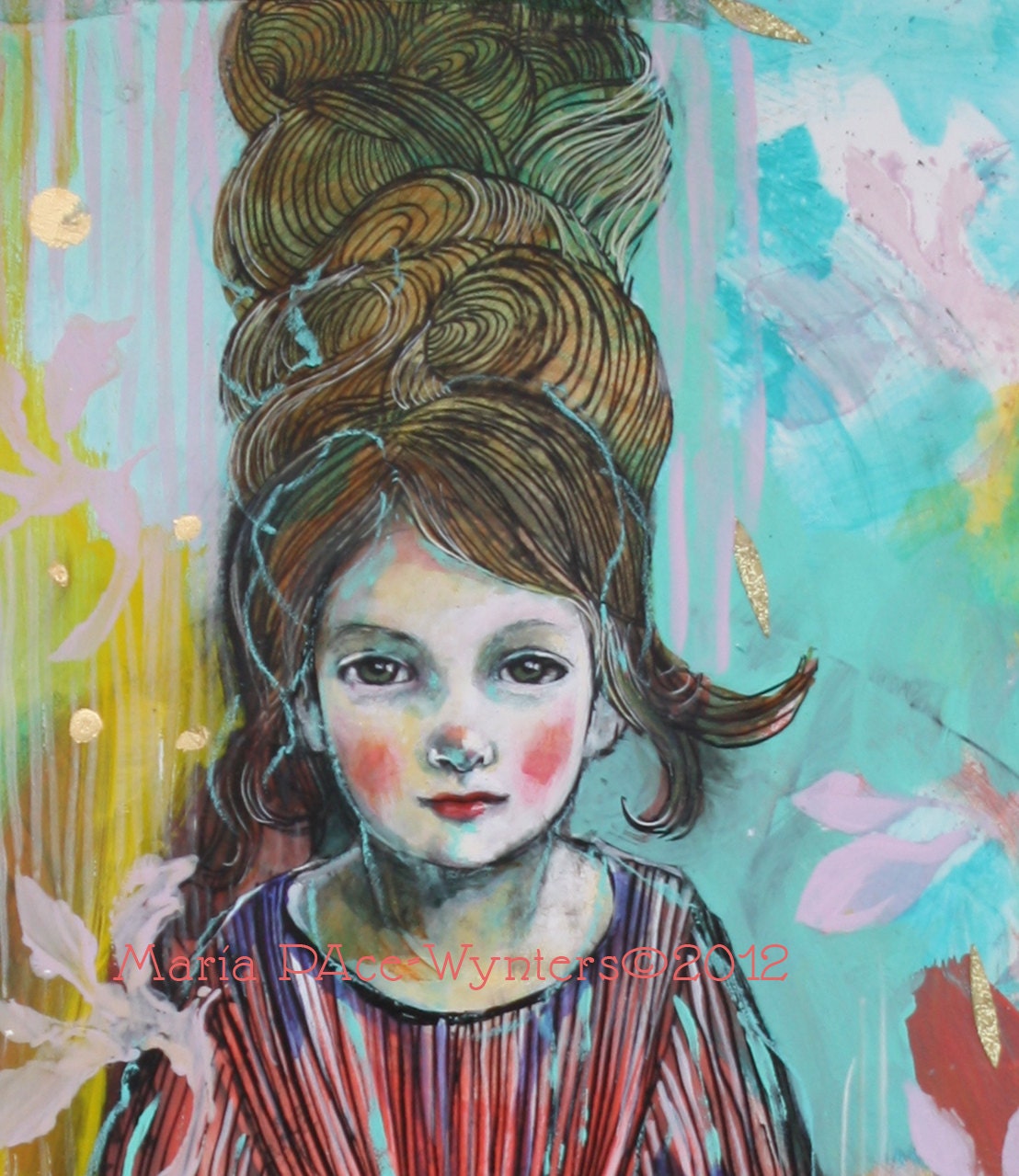 SALE Pick A Hand- Original mixed media painting by Maria Pace-Wynters
