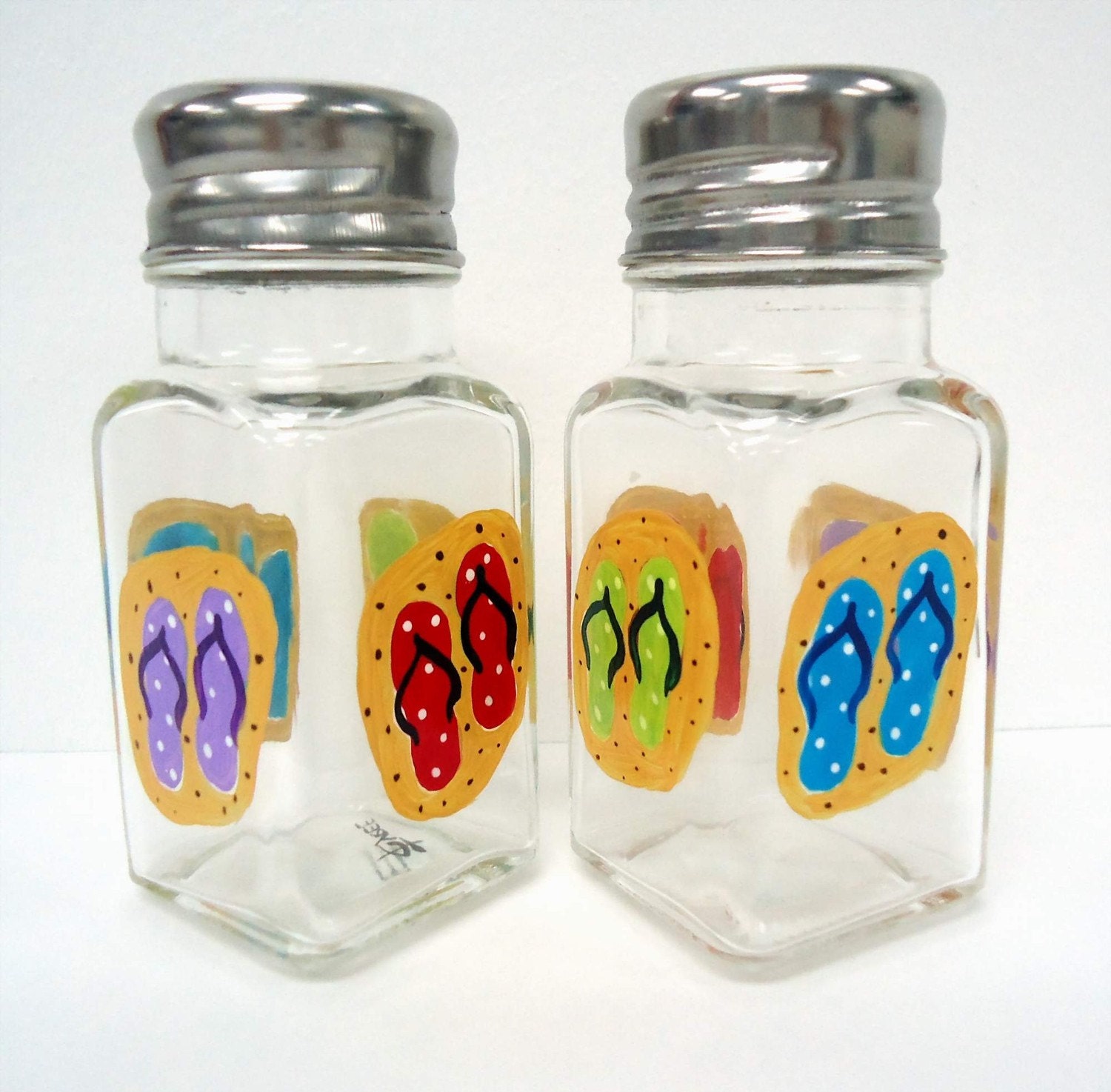 Flip Flop Salt and Pepper Shakers hand by Pendragonartworks