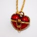 Wonderful Tiny Very Detailed 3D Red Enamel Heart Locket