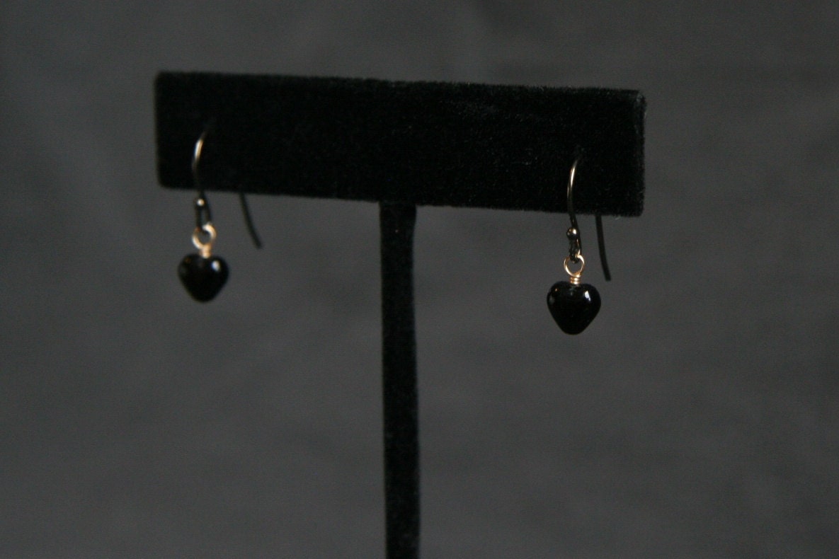 Black Heart Earrings