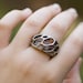 2-layer twist ring - stainless steel ring, 3d-printed, intricate cellular organic modern jewelry by Nervous System