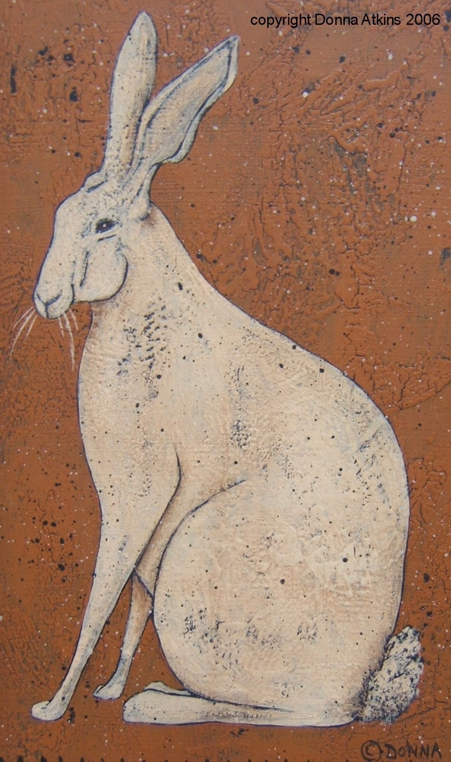 DIY Penny Rug Rabbit and Rooster Painting E-Pattern by Donna Atkins