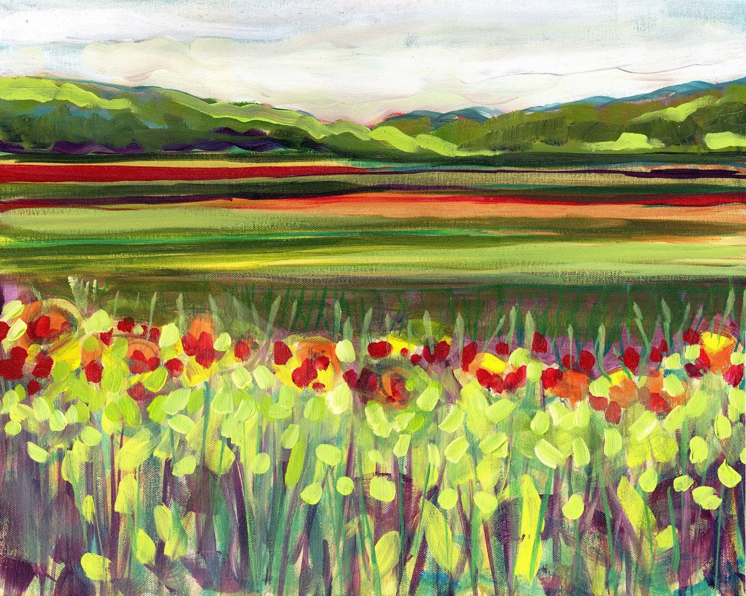 Tulip Landscape 8 x 10 inch Bamboo Fine Art Print