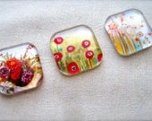 Floral Whimsy - Glass Magnet Set of 3 by Jenlo