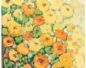 Marigolds for Carson 10 x 15 inch Floral Bamboo Fine Art Print by Jenlo