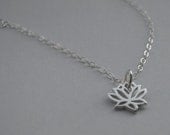small lotus flower sterling silver necklace - for charity