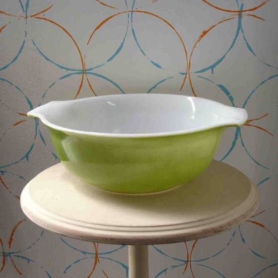 Glasbake Mixing Bowl Avocado Green
