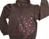 Hearts Pink Brown Zipper Toddler Girl Jacket