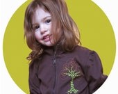 Tree Zipper Jacket Toddler Girl Brown