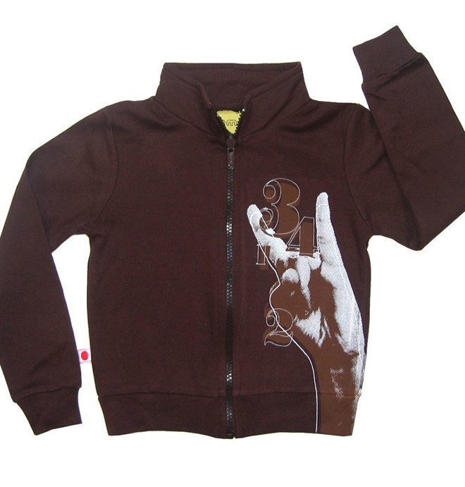 Rock On Count Zipper Jacket Toddler brown