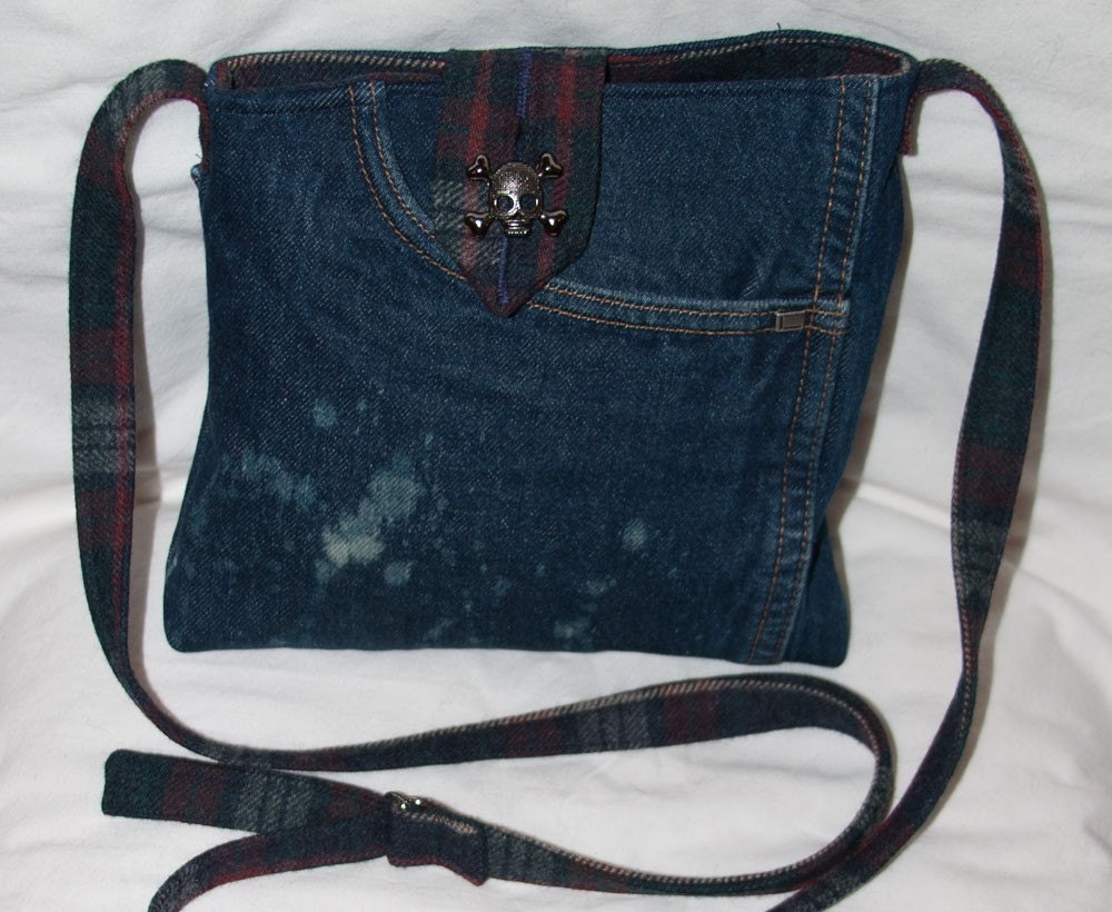 No. 389 - Deconstructed Distressed Denim Sling Bag