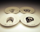 Bone Appetit skeletal dessert plate set
