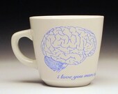 zombies love brains teacup in Blue