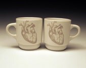 set of 2 anatomical heart Espresso Cups in GHOSTIE GREY