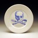 skull and cross-utensils dessert plate in BLUE