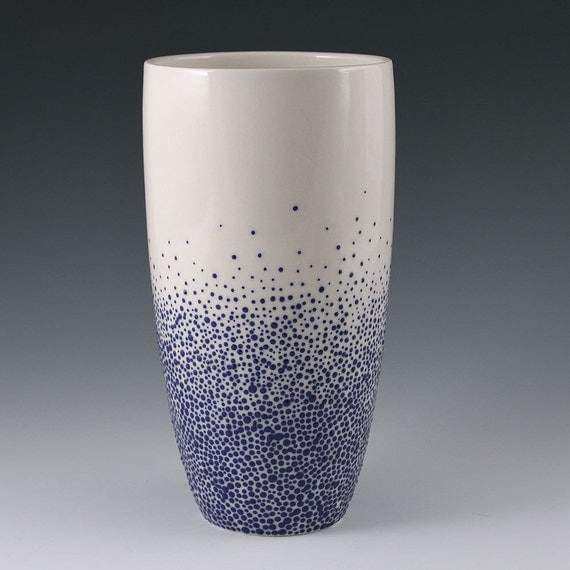 Vase Blue - Tall Sapphire Blue Pebble Vase- FREE SHIPPING
