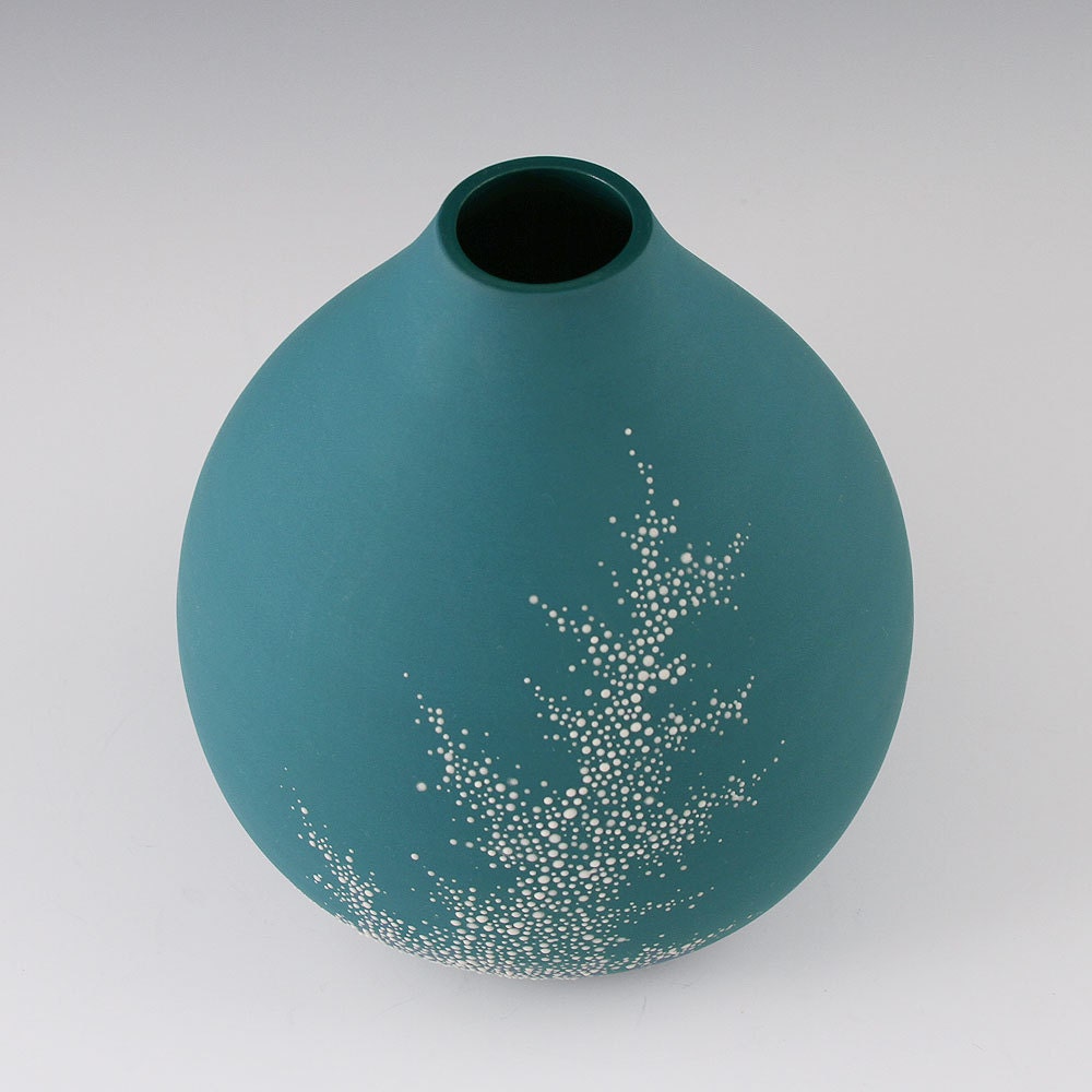 Vase Aqua - SALE Porcelain Pebble Vase in Aqua