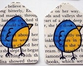 Set of 6 blue tit gift tags - recycled