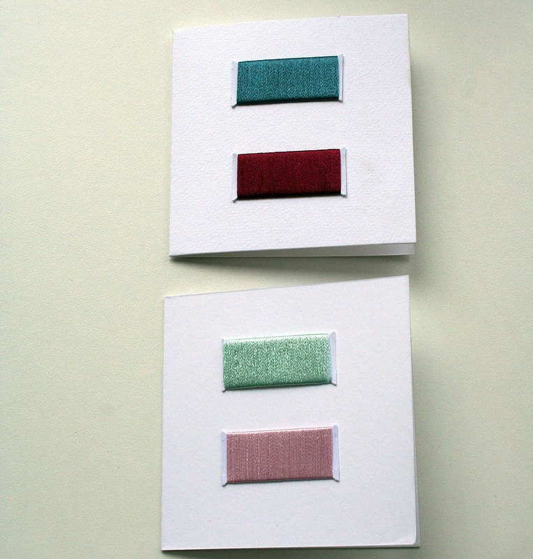 Set of 5 upcycled notecards - pretty threads set 3