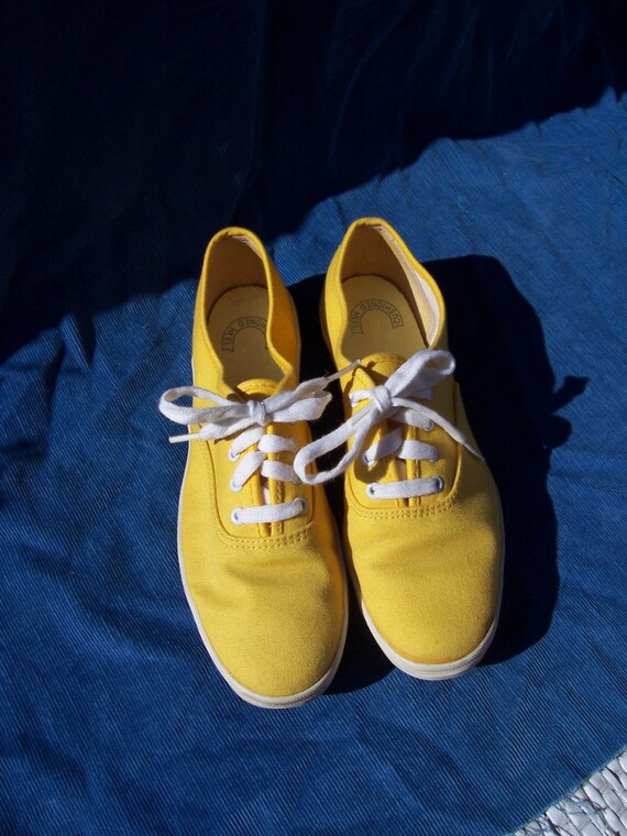 vintage 80s yellow keds sport chic tennis shoes 6.5 by gwenevere24