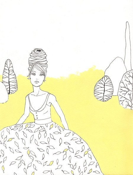 Girl with Beehive Art Print