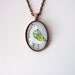 Bird with Colorful Wing- mini print necklace pendant and chain
