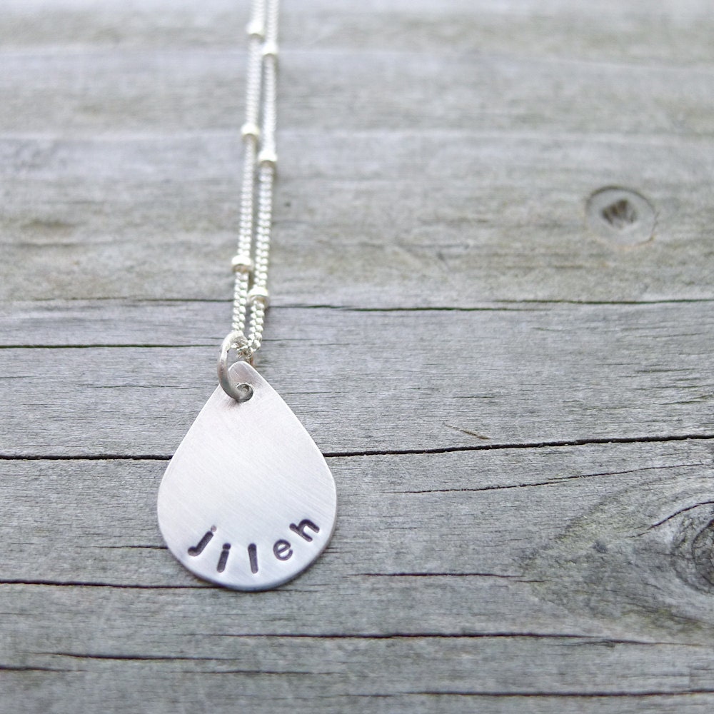 Teardrop Necklace - Personalized Drop Pendant