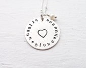 Personalized Jewelry - Mom Necklace Engraved Disc w/ Pearl
